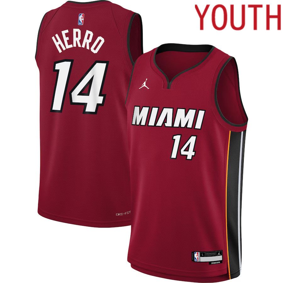 Youth Miami Heat #14 Tyler Herro Jordan Brand Red 2022-23 Swingman NBA Jersey->youth nba jersey->Youth Jersey